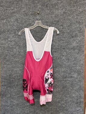 Betty Designs Cycling Bib Shorts Womens Medium Pink Skull Floral Kona 19 Biker